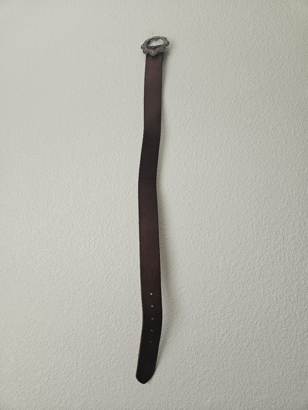 vintage levis 100% real leather made in italy belt with silver engraved buckle